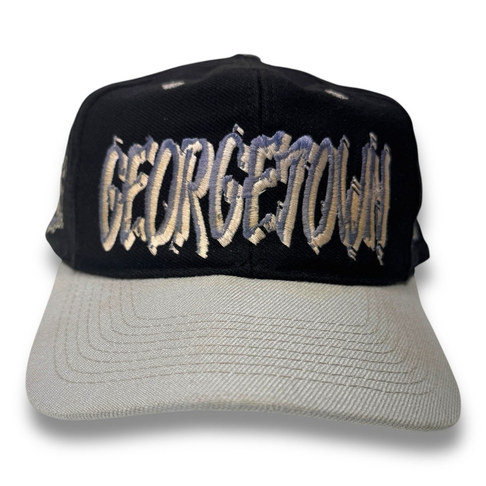 VTG Georgetown Hoyas Top Of The World Graffiti‎ Fitted 7-1/8 Hat Cap Black 90s